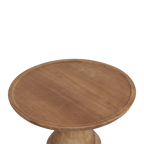Table d'appoint teck recyclé naturel ronde – 50x50x60 cm
