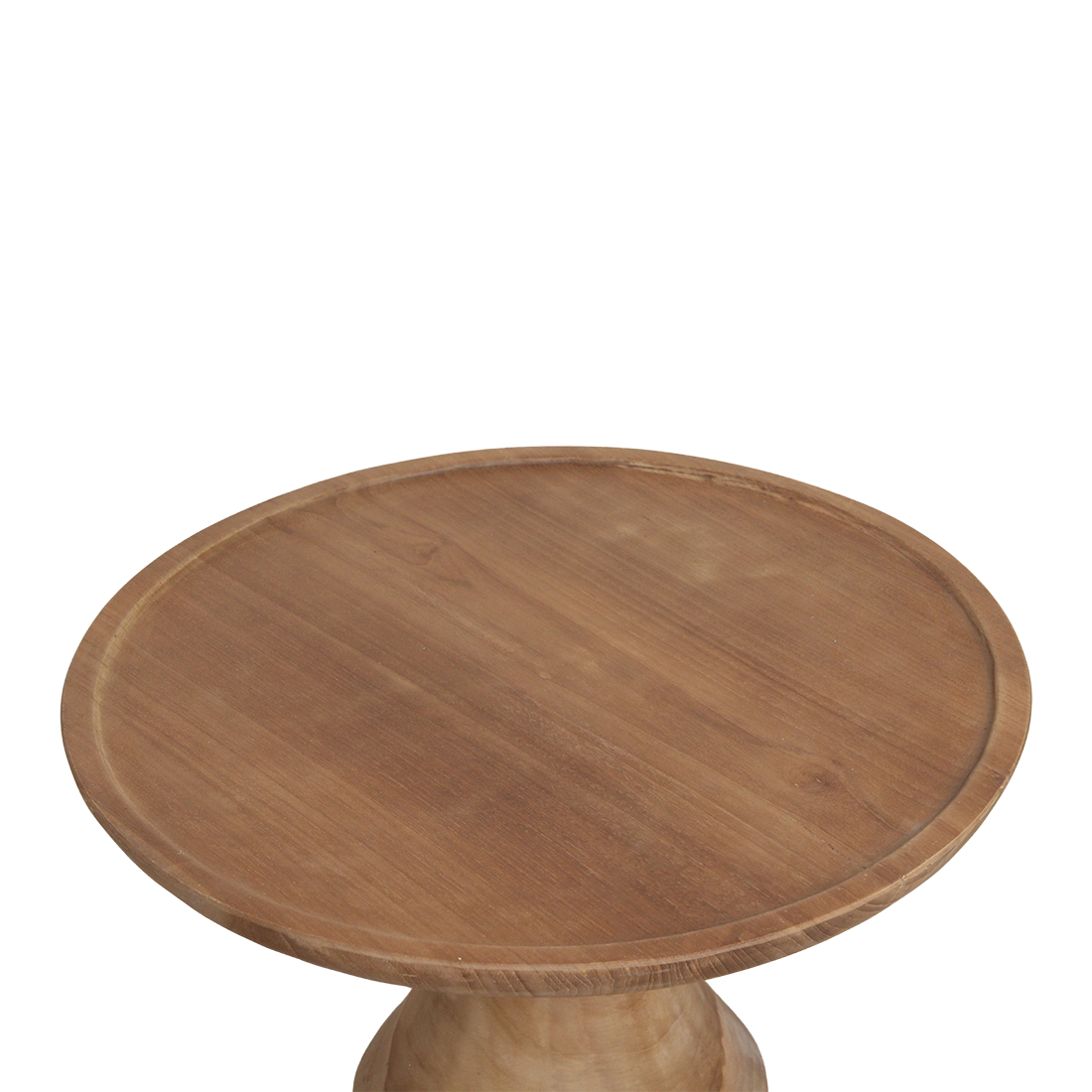 Table d'appoint teck recyclé naturel ronde – 50x50x60 cm