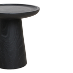 Table d’appoint ronde en teck noir mat avec rebord – Ø40 cm