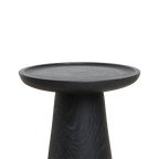 Table d’appoint ronde en teck noir mat avec rebord – Ø40 cm