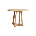 Table de jardin ronde bois de teck naturel extérieur – Ø100 cm