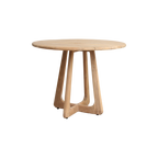 Table de jardin ronde bois de teck naturel extérieur – Ø100 cm