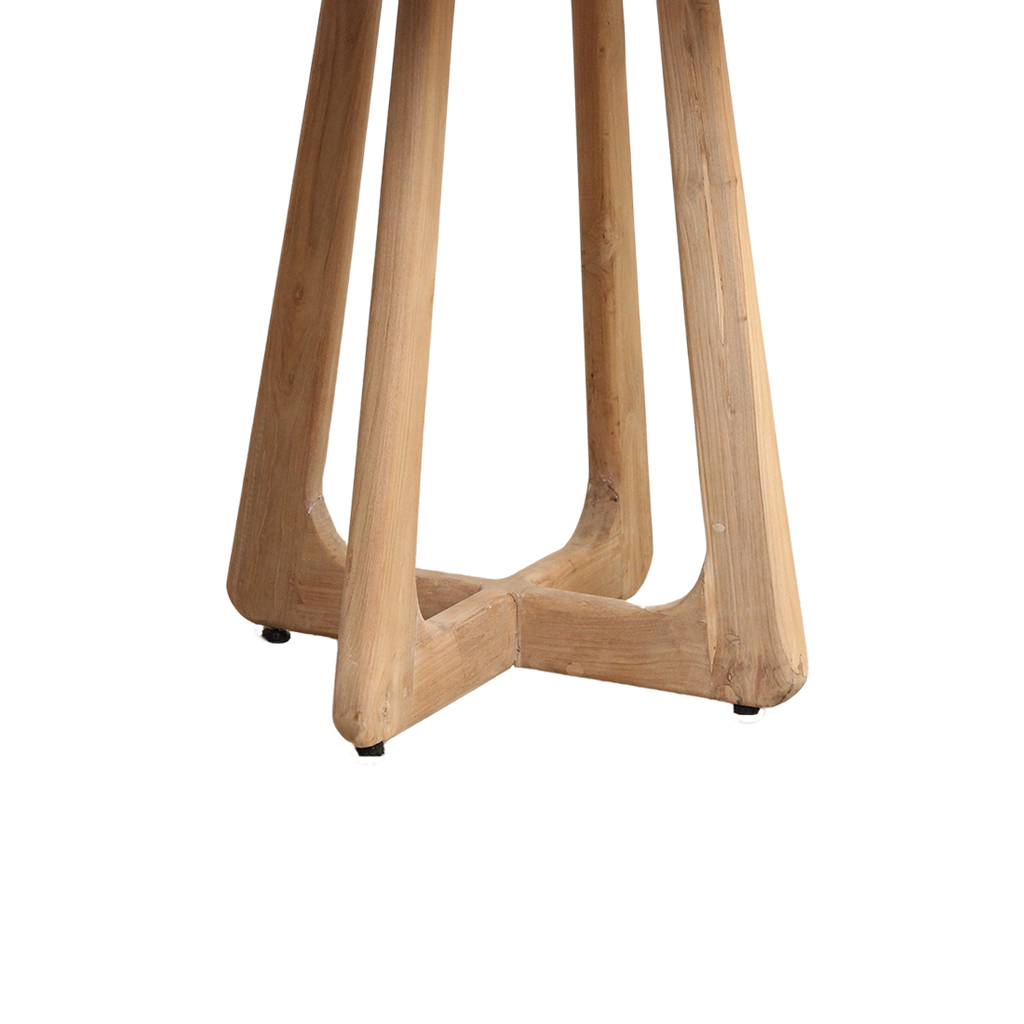 Table de jardin ronde bois de teck naturel extérieur – Ø100 cm