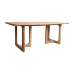Table de jardin en teck recyclé naturel avec pieds ajourés – 200x90 cm