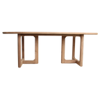 Table de jardin en teck recyclé naturel avec pieds ajourés – 200x90 cm