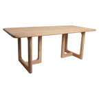 Table de jardin en teck recyclé naturel avec pieds ajourés – 200x90 cm