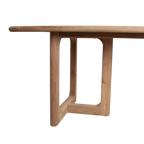 Table de jardin en teck recyclé naturel avec pieds ajourés – 200x90 cm