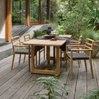 Table de jardin en teck recyclé 240 cm ovale et naturelle