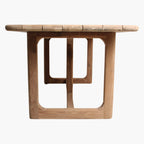 Table de jardin en teck recyclé 240 cm ovale et naturelle