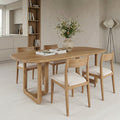 Table à manger en teck recyclé clair pieds arrondis – 200x100 cm
