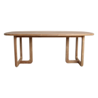 Table à manger en teck recyclé clair pieds arrondis – 200x100 cm