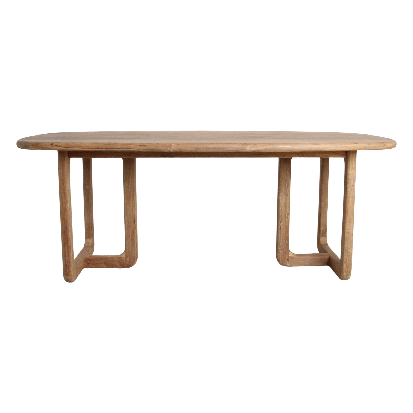 Table à manger en teck recyclé naturel oblong – 240x100 cm