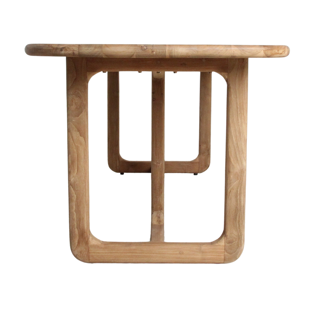 Table à manger en teck recyclé naturel oblong – 240x100 cm