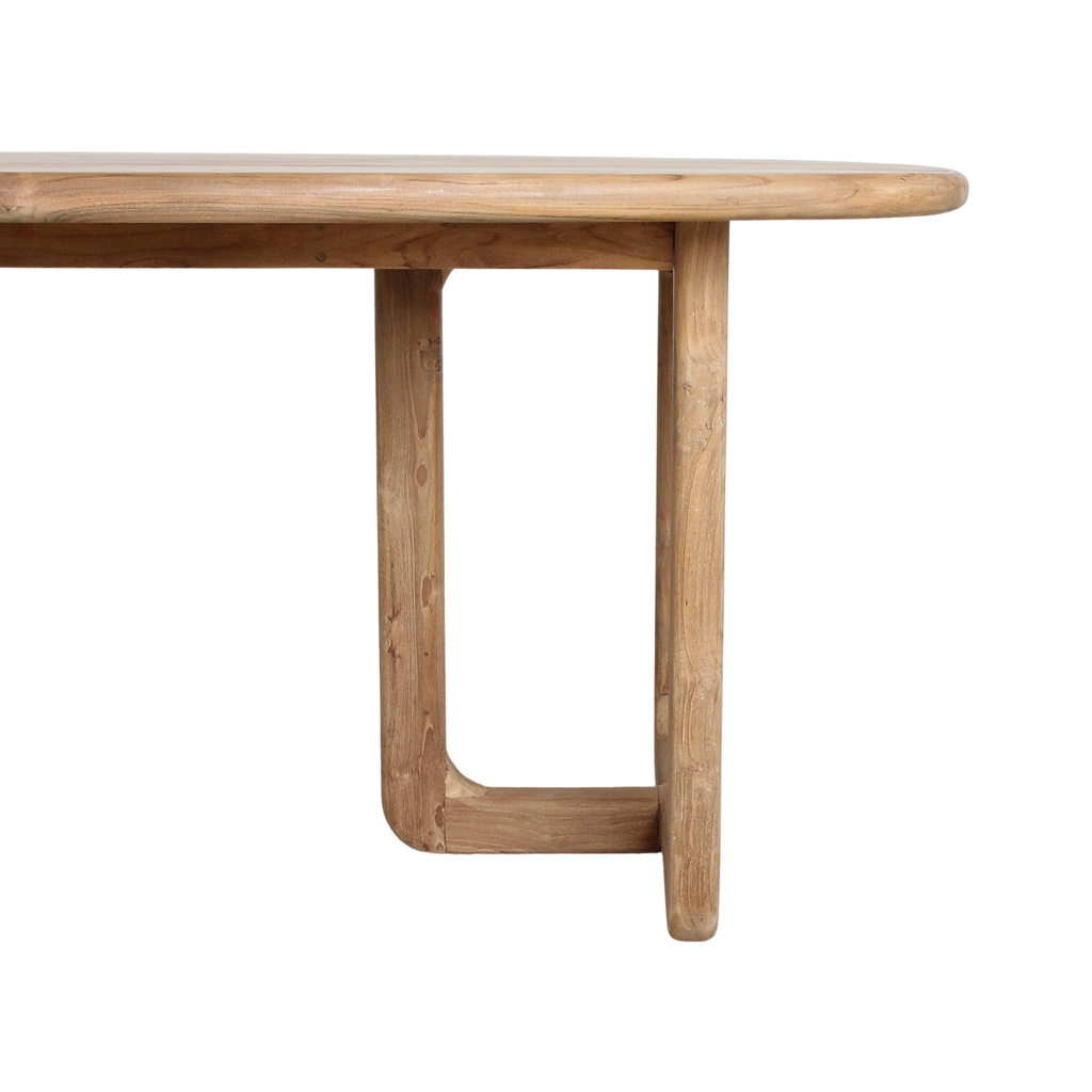 Table à manger en teck recyclé naturel oblong – 240x100 cm