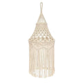 Abat-jour boheme tisse coton fond blanc