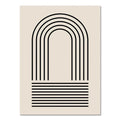 Art géométrique abstrait sur toile beige pour Affiche murale arcs noirs rectangulaire