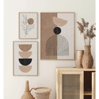 Collection d’art mural bohème sur toile pour Affiche murale géométrique sur toile set de 3