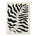 Affiche murale motif feuilles noires avec impression abstraite de varechs noirs