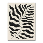 Affiche murale motif feuilles noires avec impression abstraite de varechs noirs