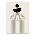 Impression dart géométrique abstrait noir et blanc sur toile rectangulaire sans cadre