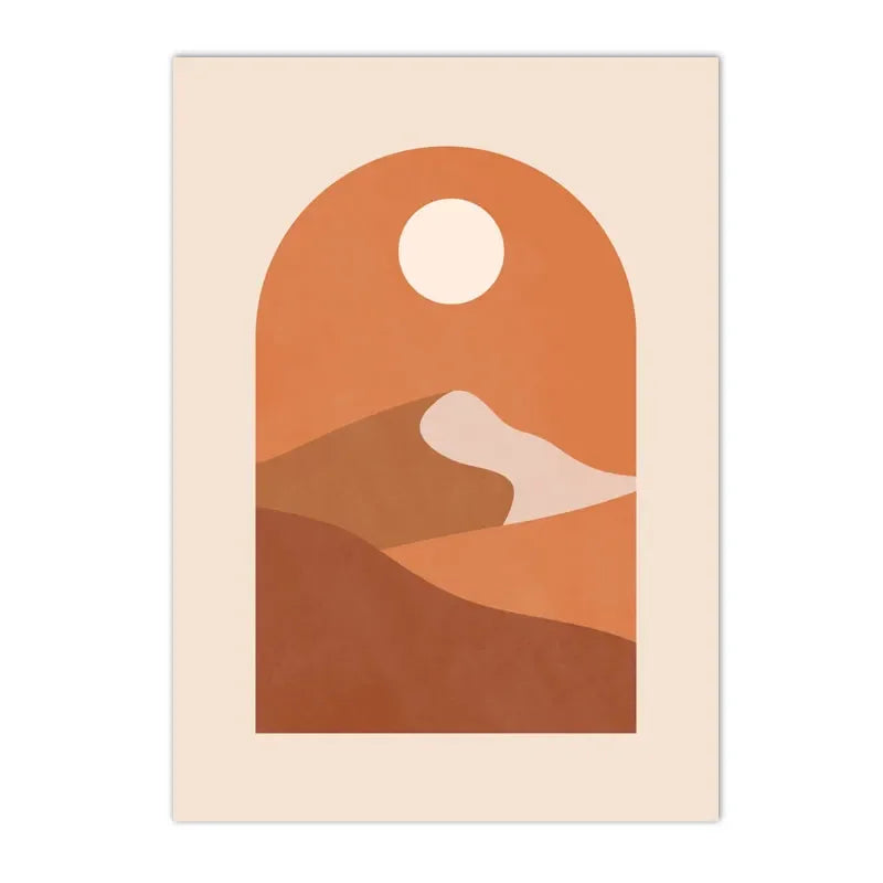 Affiche paysage en arche terracotta