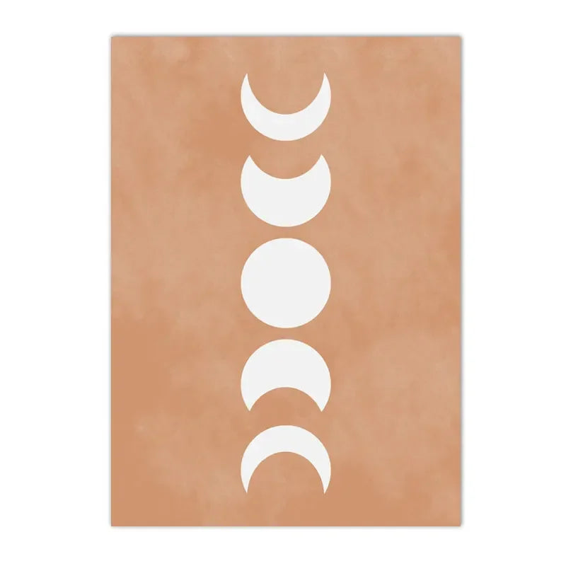 Affiche en toile cycles de lune blanc sur fond chaud