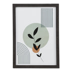 Ensemble de 3 affiches encadrées géométriques et botaniques noir et vert