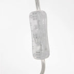 Interrupteur en plastique transparent pour applique murale en métal brossé et abat-jour gris fumé