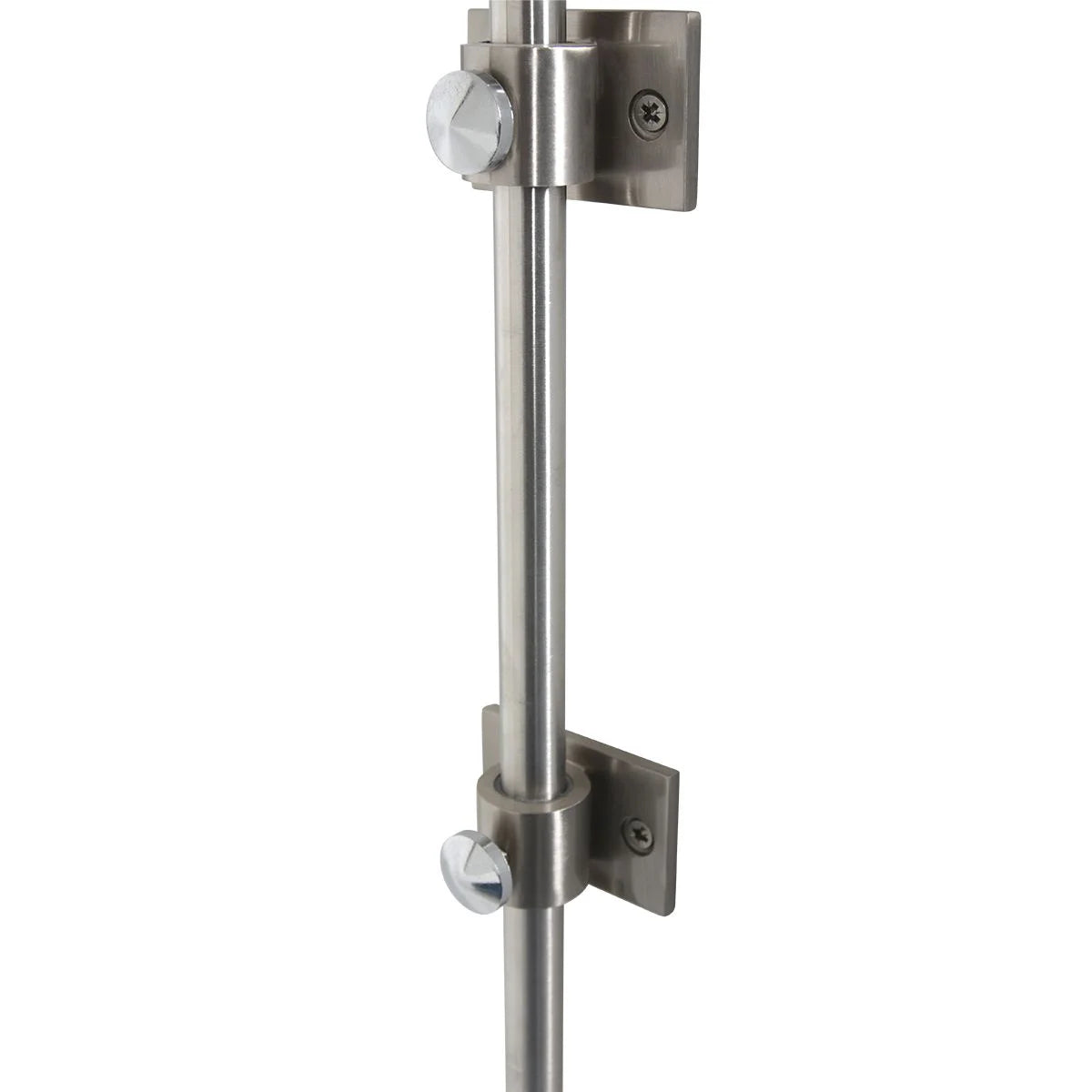 Barre de douche en métal brossé pour applique murale blanc mat avec bras courbé