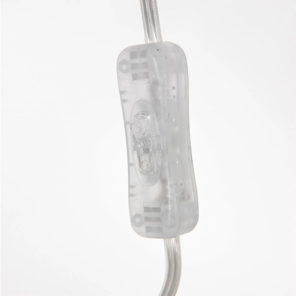 Interrupteur en plastique transparent pour lampe murale blanc mat en métal avec bras courbé
