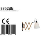 Applique murale en bois extensible avec abat-jour blanc crème Ø20 cm