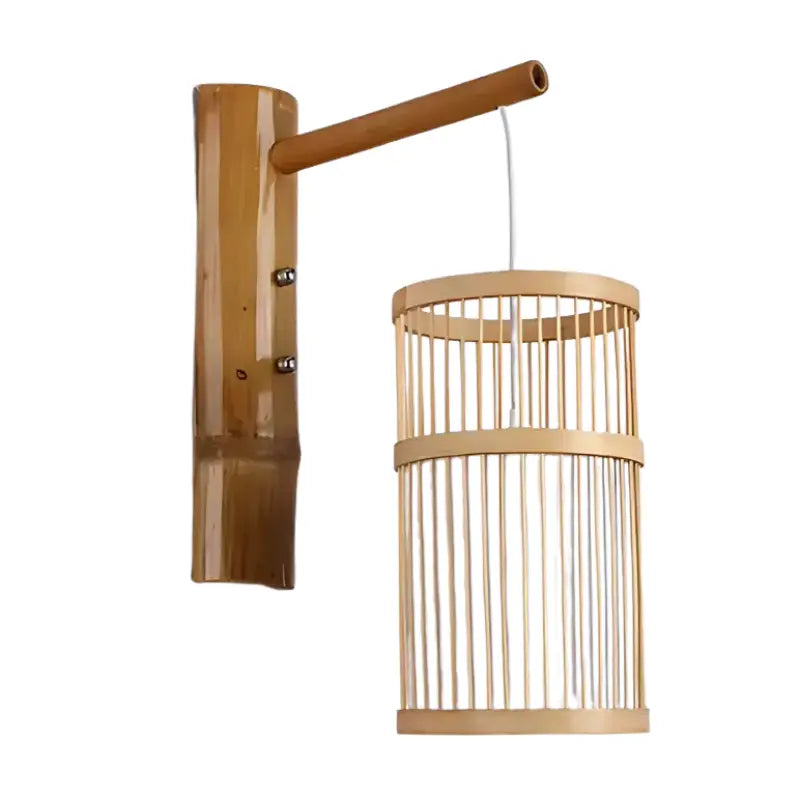 Applique murale en bambou cylindrique