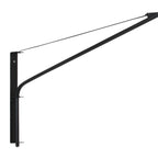 Support de panneau en métal noir pour applique murale abat-jour blanc en lin