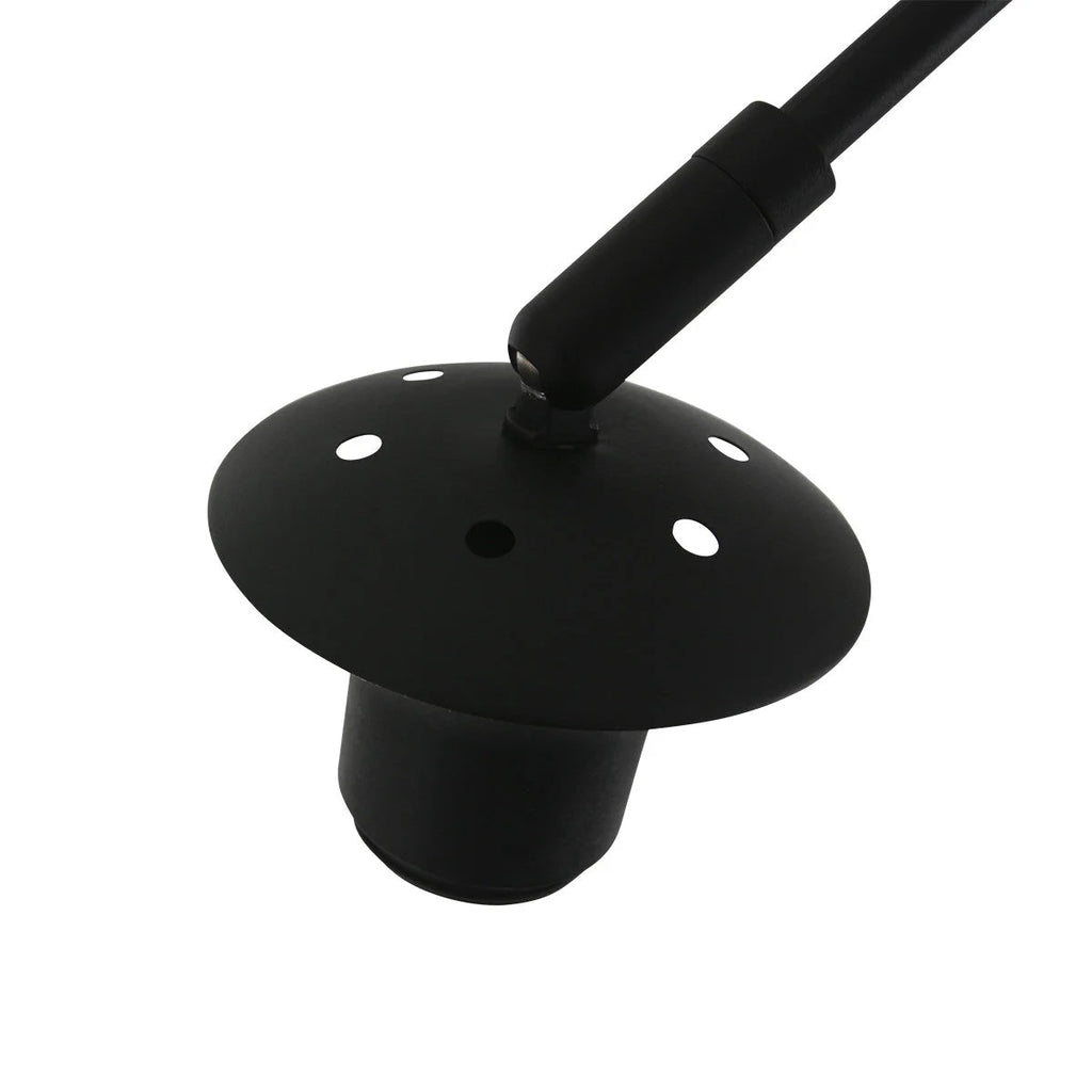 Tête de lampe noire en forme de champignon avec abat-jour en verre fumé ajustable