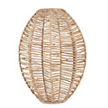 Abat-jour suspendu en rotin naturel de forme ovale allongée pour Applique murale en raphia