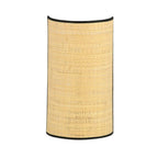 Applique murale en rotin cannage naturel beige bordures noires H32 cm