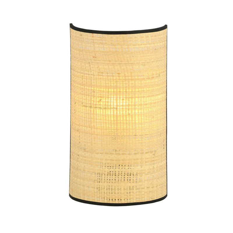 Applique murale en rotin cannage naturel bordures noires – H32 cm