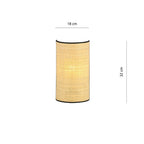Applique murale en rotin cannage naturel bordures noires H32 cm