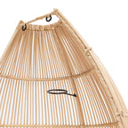 Porte en bois cintrée patinée avec heurtoir cœur et applique rotin conique H55 cm