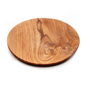 Planche de service ovale en bois de teck naturel avec veines apparentes Ø34,5 cm