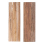 Banc en bois de teck massif naturel 90x25 cm, planches rustiques
