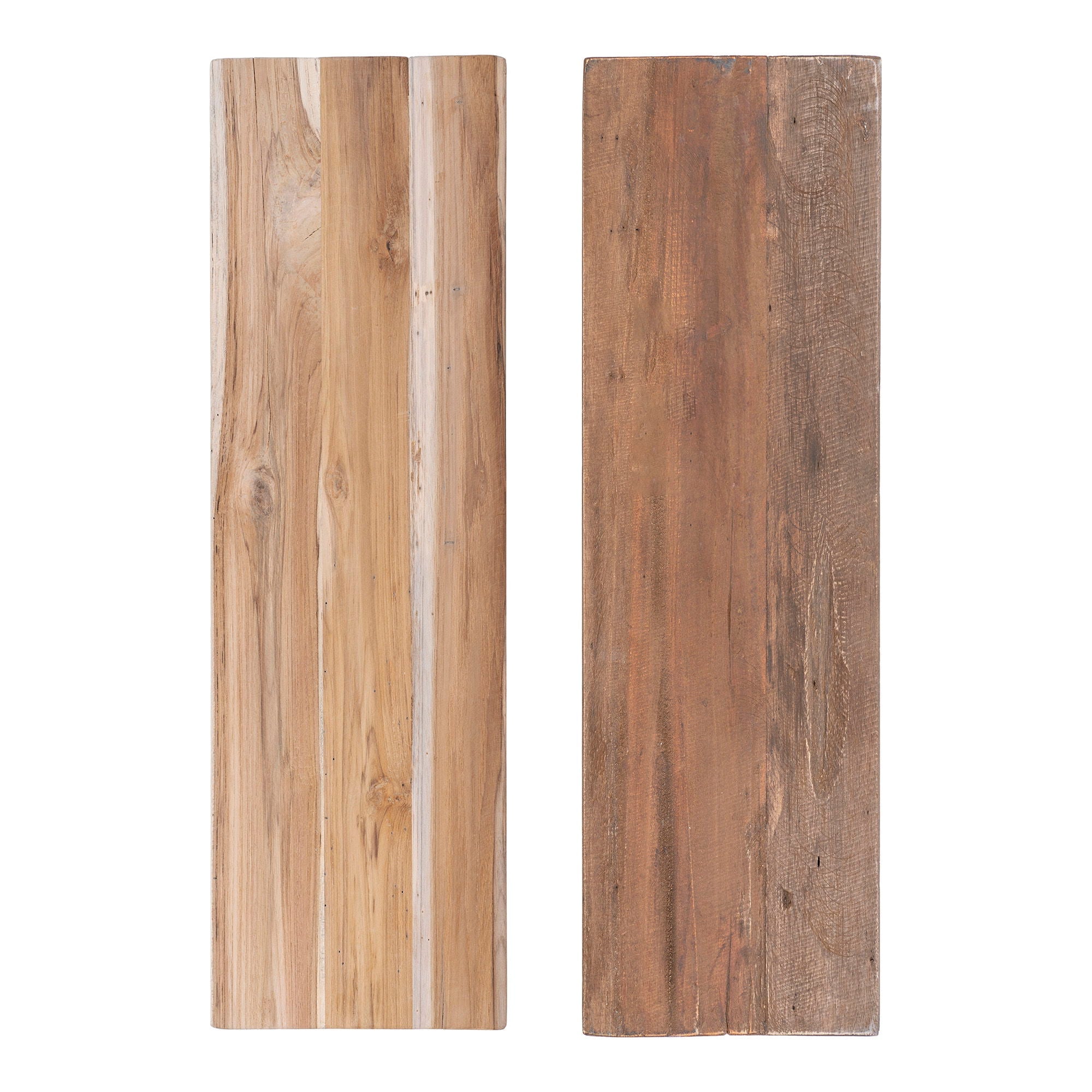 Banc en bois de teck massif naturel 90x25 cm, planches rustiques
