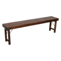 Banc pliable en bois recyclé brun avec renforts métal 160x30 cm