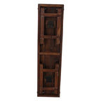 Table pliante en bois recyclé brun avec renforts métal noir, 120x30 cm