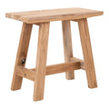 Banc en teck massif finition naturelle, assise basse rectangulaire 50x25 cm