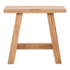 Banc en teck massif naturel, assise basse rectangulaire 50x25 cm