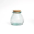 Bocal en verre recyclé bleu avec bouchon liège – 10x10 cm