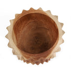 Bol rond en racine de teck sculpté – Finition naturelle – Ø20 cm