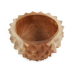 Bol rond en racine de teck sculpté – Finition naturelle – Ø20 cm