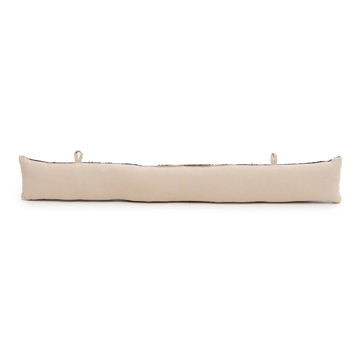 Boudin de porte en coton texturé motif géométrique marron rouge – 80x10 cm